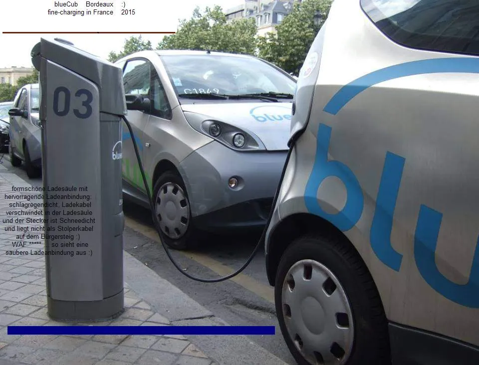 fine charging Bollore BlueCar from BlueCub : car sharing in Bordeaux